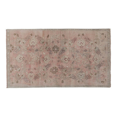 Faded Turkish Karapinar Rug With Floral Motifs 4'7'' x 7'8''