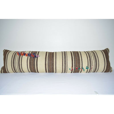 12" x 52" Bohemian Bedding Wool Kilim Pillow Cover Handmade Hippie Bed Pillow