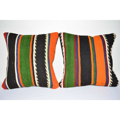 Striped Turkish Kilim Pillow 16" X 16"