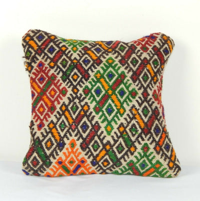 Small Turkish Kilim Pillow Cover 12" X 12"