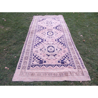 Handwoven Wool Soft Color Turkish Rug, Vintage Large Foyer Size Rugs 5'4" X 11'3