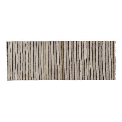Vintage Soft Natural Color Hallway Kilim Runner Rug 3'7'' x 9'3''