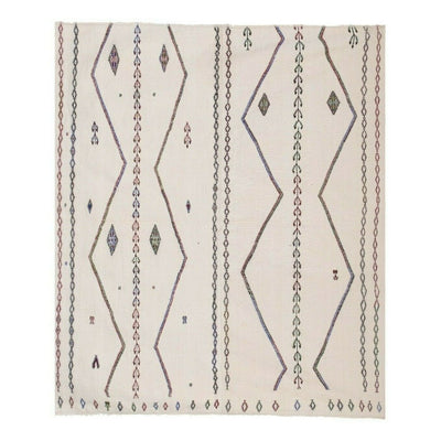 Vintage White Simple and Plain Large Turkish Oushak Kilim 5'10" X 6'11"