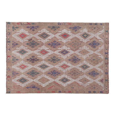 Vintage Taupe Turkish Jajim Kilim Rug 4'10'' X 6'8''