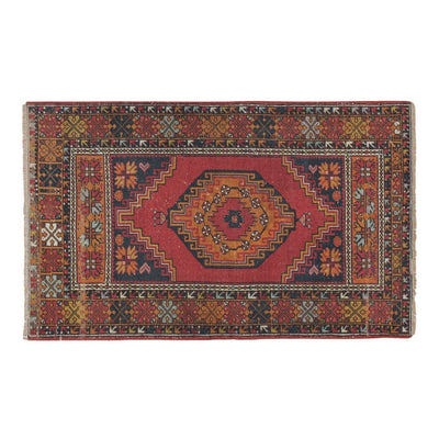 Vintage Hand-Knotted Anatolian Village Rug, Traditional Wool Carpet 3'7" X 5'5"