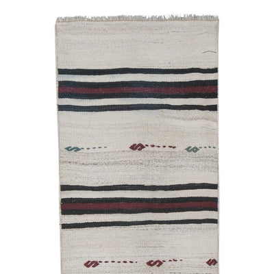 Narrow Floor Runner, Vintage Turkish Flatweave Designers Kilim Rug 1'12" X 26'5"