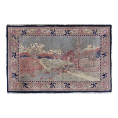 Vintage Village Pictorial Wall Hanging Tapestry 3'6'' x 5'5''