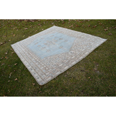 Decorative Turkish Soft Color Oushak Rug, Living Room Rug 6'11'' X 8'8''