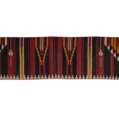 1960s Vintage Turkish Sivas Wool Extra Long Kilim Runner 1'12" X 14'8"