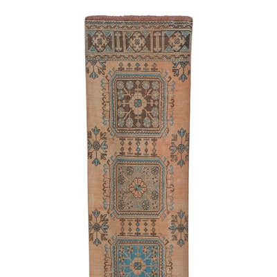 Neoclassical Style Turkish Oushak Hallway Runner - Long Wool Stair Tread