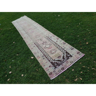 Hand-Knotted Turkish Kurdish Runner . Tribal Long Runner 2'9'' X 13'