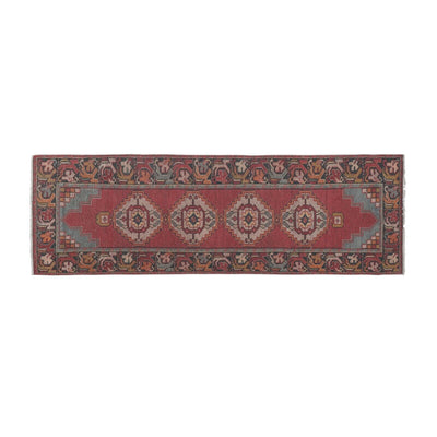 Vintage Turkish Handmade Wool Runner Rug Hallway Decor 2'12'' x 9'4''