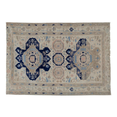 Caucasian Kazak Carpet, Decorative Soft Colors Wool Rug 4'3" X 6'1"