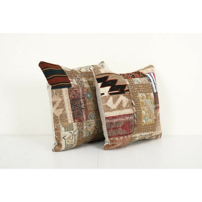 Pair Kilim Rug Square Pillow Cover