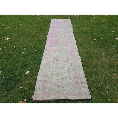 Vintage Kurdish Runner Hand Woven Wool Herki Tribal Rug 2'8" X 12'8"