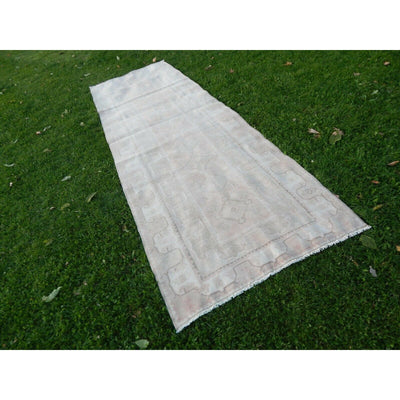 Distressed Vintage Turkish Oushak Runner - Pastel Kurdish Carpet 4' X 12'6''