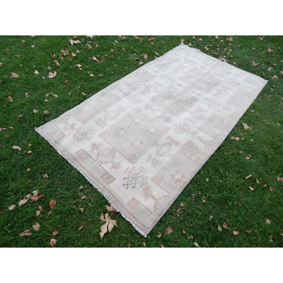 1970s Vintage Turkish Oushak Handwoven Rug 4'3'' x 7'12''