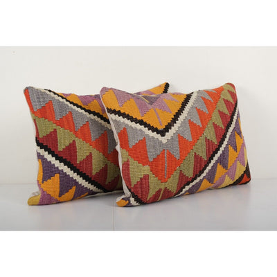 Vintage Diamond Farmhouse Bed Decor Cushion, Set 19th Century Lumbar Cushion