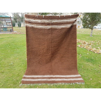 1970s Vintage Striped Turkish Siirt Rug - 5'3'' x 7'3''