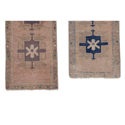 Set of Two Distressed Small Turkish Rug - Pair Kitchen Rug Mat 1'6" X 3'3"