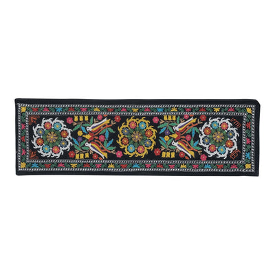 Colorful Velvet Suzani Animal Table Runner, Handmade Decorative Uzbek Fabric,