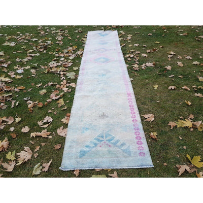 Hand-Knotted Turkish Kurdish Runner Herki Rug Tribal Long Runner 2'7" X 13'1"