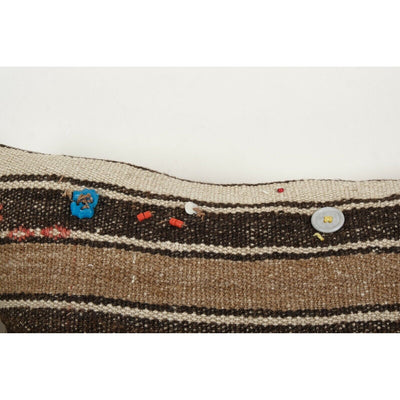 Vintage Turkish Striped Hemp Kilim Pillow Cover
