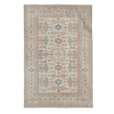 Vintage Pastel Turkish Kars Rug with Modern Medieval Style 5'9" X 8'4"
