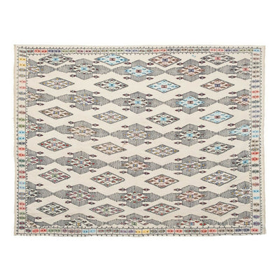 Hand-Woven Braided Small Rug Turkish Jajim Kilim 5'9'' X 7'5''