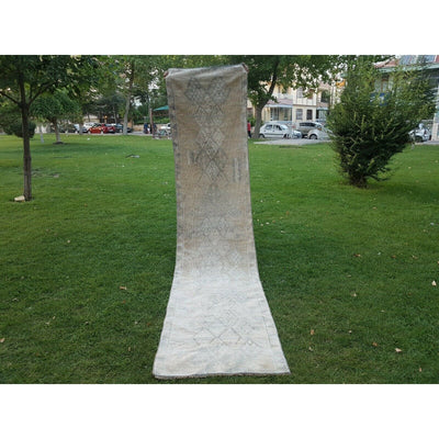 Traditional Distressed Overdyed Oushak Hall Runner Rug - Designer Carpet