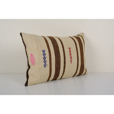 Organic Pillow, Handwoven Turkish Kilim Pillow, Tribal Sofa Pillow