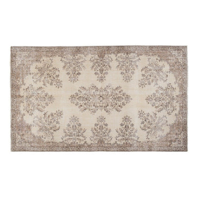 Vintage Handmade Medallion Floral Area Rug Oushak Beige Living Room  5.7 x 9.4