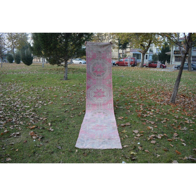 1960's Vintage Herki Runner Rug - Extra Long Stair Carpet 2'7'' X 13'1''