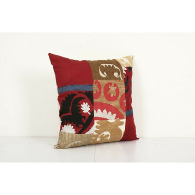 Turkish Suzani Cushion Cover, Embroidery Patchwork Uzbek Pillow Case