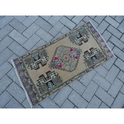 Distressed Oushak Carpet 1'8'' X 3'4''