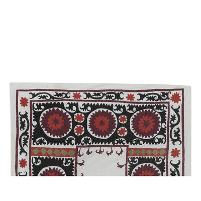 Traditional Suzani Black Tapestry -  Central Asian Uzbek Tribal Embroidery Table