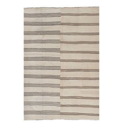 1960s Mid 20th Century Neutral Hemp Anatolian Kilim Rug 9'2'' X 13'8''