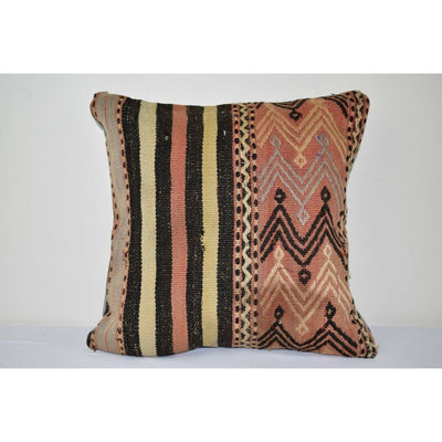 Turkish Striped Kilim Cushion Cover 16" X 16"