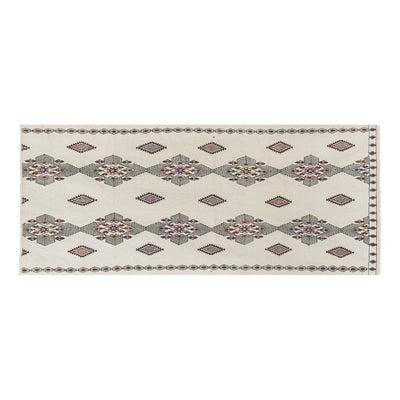Vintage Embroided Turkish Kilim Rug Runner, Jajim Style Kilim