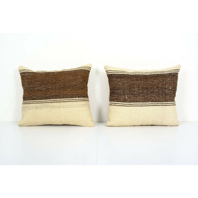 Vintage Turkish Handwoven Unique White Kilim Pillow