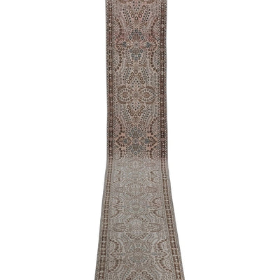 Vintage Wool Anatolian Long Stair Runner With Floral Motifs