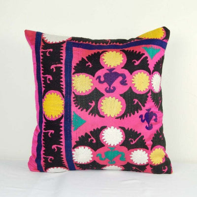 Suzani Pillow Cases Fashioned From a Vintage Suzani, Vintage Pillow 18" X 18"