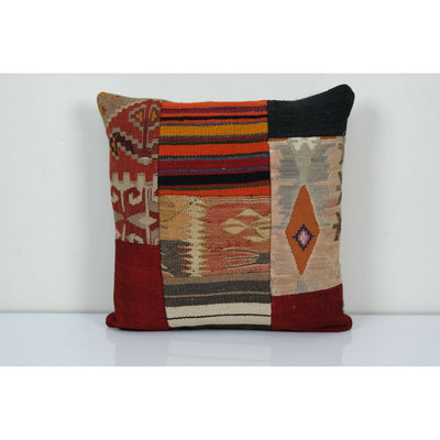 20" x 20" Kilim Lumbar, Boho Sham Cover