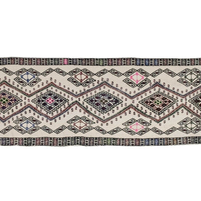 Vintage Turkish Jajim Kilim Runner 1'10" X 15'9"