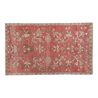 Early 20th Century Floral Handknotted Turkish Rug 4'7" X 7'7"