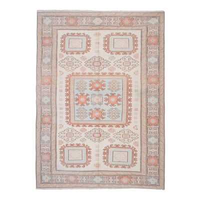Vintage Wool Cream Southwest Rug, Oriental Turkey Oushak Rug 5'8'' x 7'8''