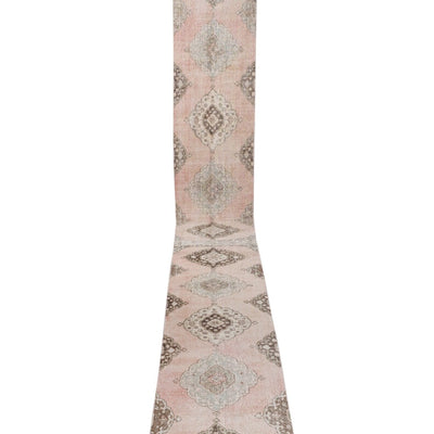 Neoclassical Style Vintage Turkish Oushak Runner, Extra-Long Hallway Runner