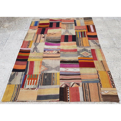 Home Decor Interior Designer Handmade PATCHWORK Office Kilim Rug 4'10'' X 6'6''