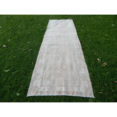 Distressed Vintage Turkish Oushak Runner - Pastel Kurdish Carpet 4' X 12'6''