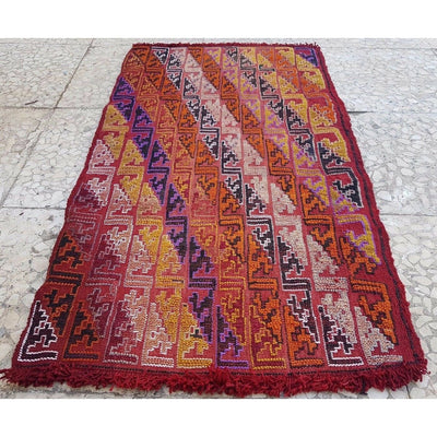 UNIQUE TURKISH JAJIM YASTIK AUTHENTIC FANTASTIC SMALL KILIM RUG 1.7x2.8 feet